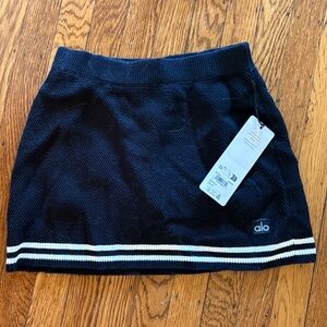 ALO Yoga Black Tennis Club Skirt with White Accents size XS new with tags